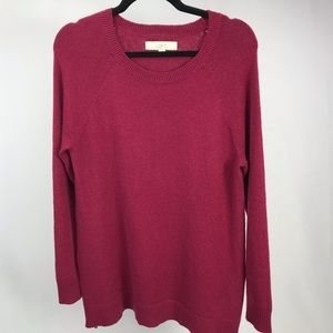 Raspberry Loft Long Sweater with Zip Details